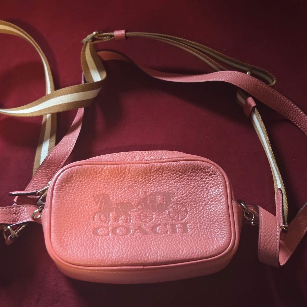 Coach Pink Pebbled Leather Crossbody Bag